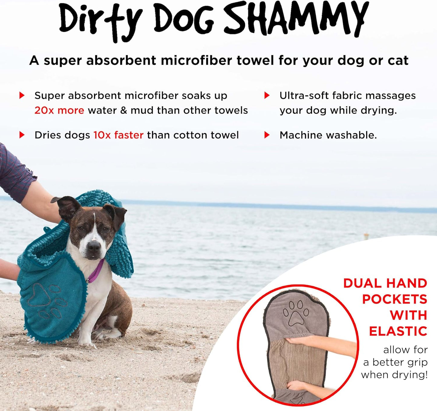 Ultra-Soft Shammy Towels for Pampering Your Pup - Heavy Duty Microfiber Bath Towel for Rapid Drying - Exceptionally Absorbent, Fast-Drying, & Easy to Clean - Essential Grooming Gear for Dogs & Cats | Stylish Grey, 13X31