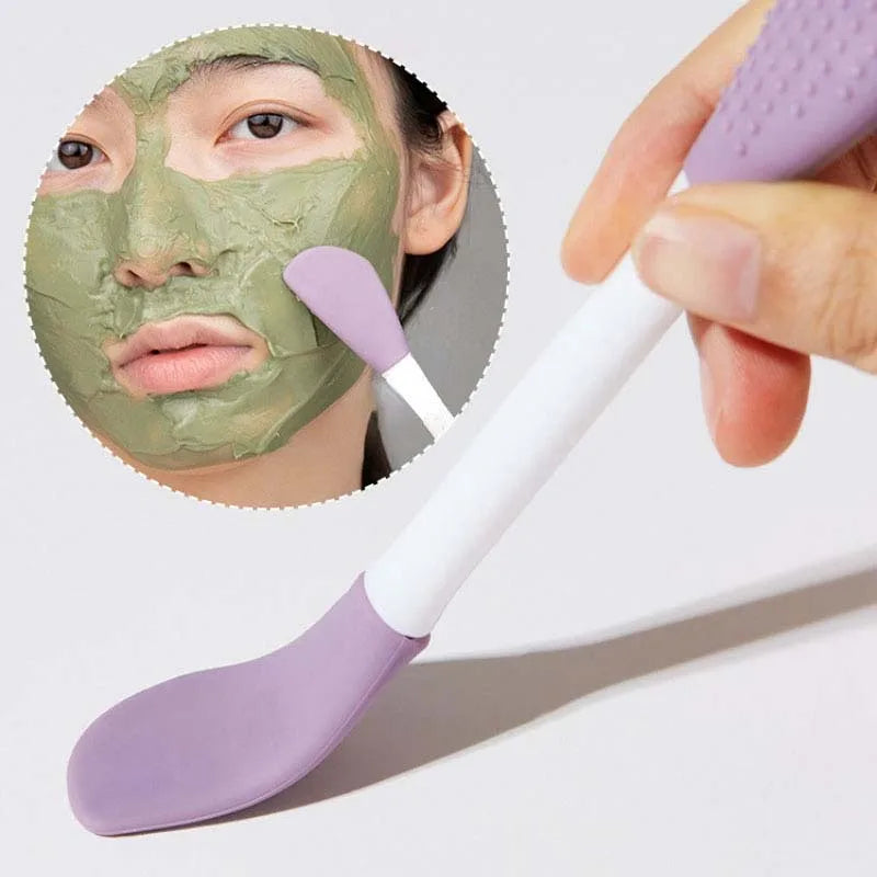 Double-Headed Mask Brush Silicone Face Wash Brush Mud Membrane Special Scraper Coated Beauty Salon Facial Cleansing Tools