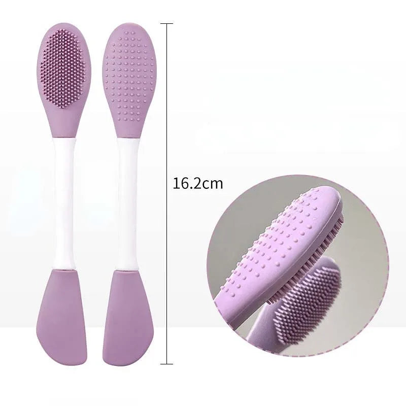 Double-Headed Mask Brush Silicone Face Wash Brush Mud Membrane Special Scraper Coated Beauty Salon Facial Cleansing Tools