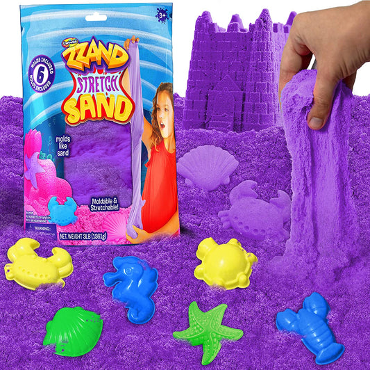 Zzand Stretch Sand Kit with Molding Tools - Reusable Craft Sand for Stress Relief, Sensory Play, and Therapy - Children's Slime Play Sand - Ages 3 & Up