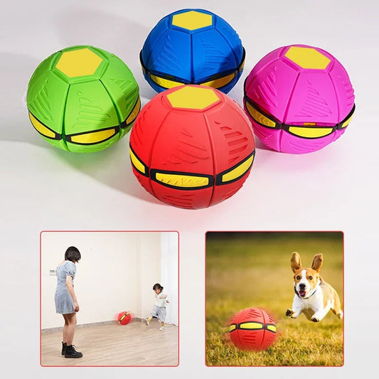 Fly Ball Outdoor Toy - Interactive Disc Ball Game for Dogs and Cats - Novelty Toy with Multiple Colors