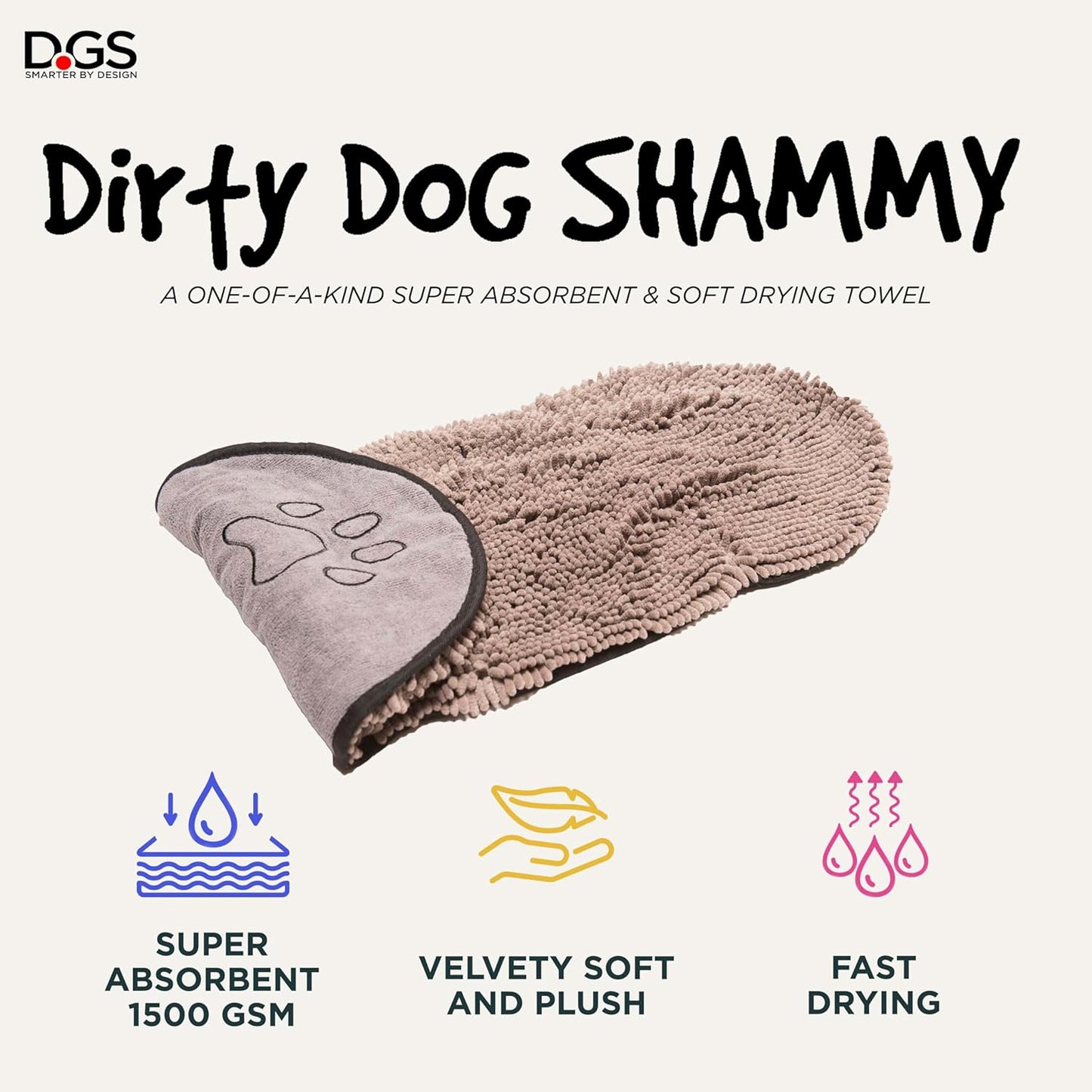 Ultra-Soft Shammy Towels for Pampering Your Pup - Heavy Duty Microfiber Bath Towel for Rapid Drying - Exceptionally Absorbent, Fast-Drying, & Easy to Clean - Essential Grooming Gear for Dogs & Cats | Stylish Grey, 13X31