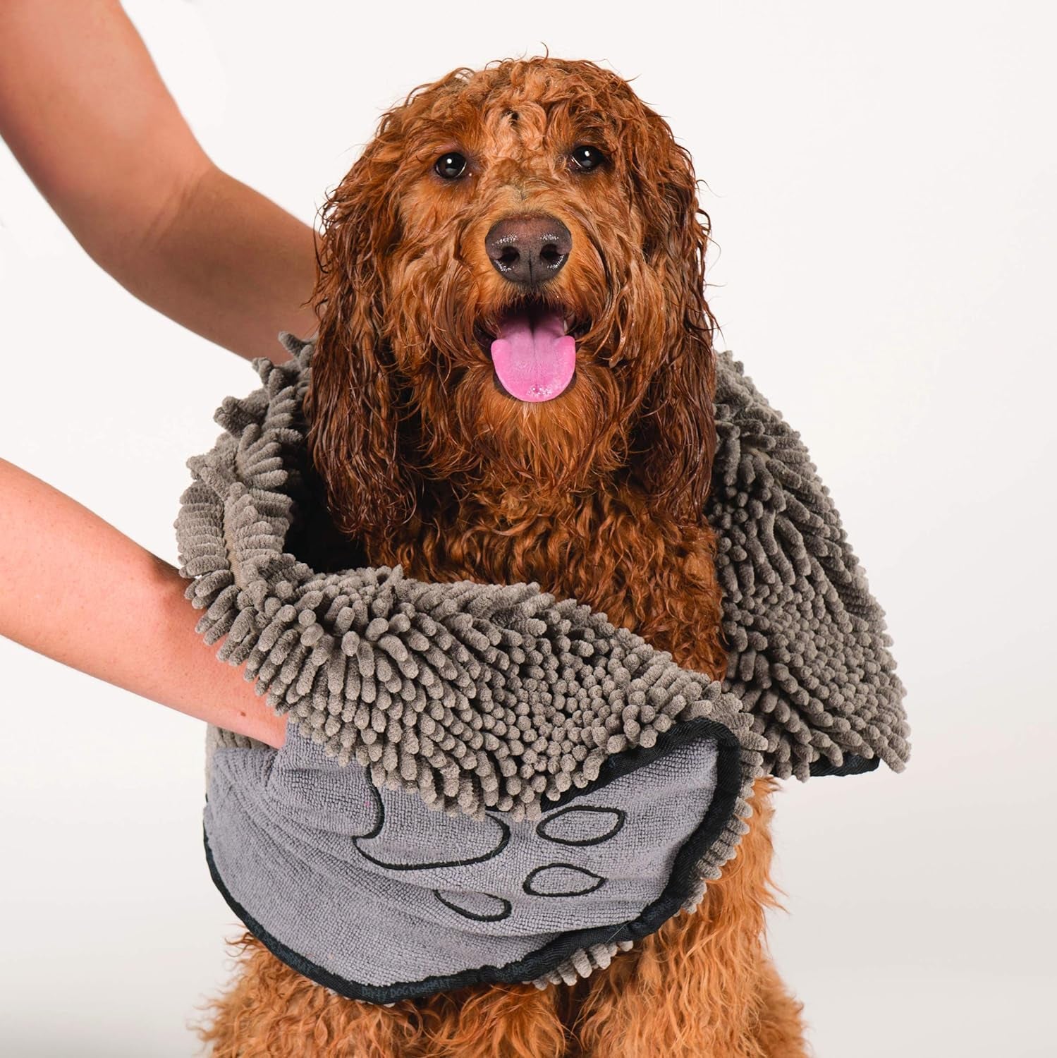 Ultra-Soft Shammy Towels for Pampering Your Pup - Heavy Duty Microfiber Bath Towel for Rapid Drying - Exceptionally Absorbent, Fast-Drying, & Easy to Clean - Essential Grooming Gear for Dogs & Cats | Stylish Grey, 13X31